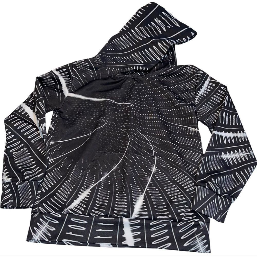 Funnycokid Black & White Pattern Hoodie‎